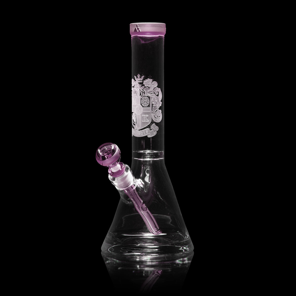 Milkyway Glass 14" Coat Of Arms Beaker Blue