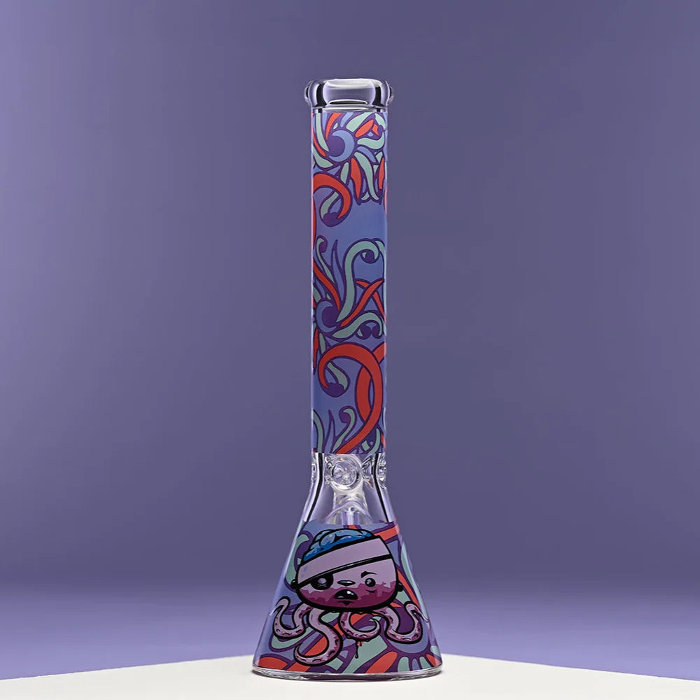 16"Octopus Beaker Bong 9mm Thick Glass castle glass
