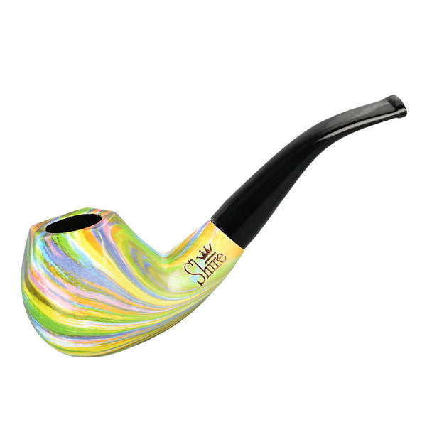 Pulsar Shire Pipes Bent Brandy Rainbow Tobacco Pipe - 5.9"