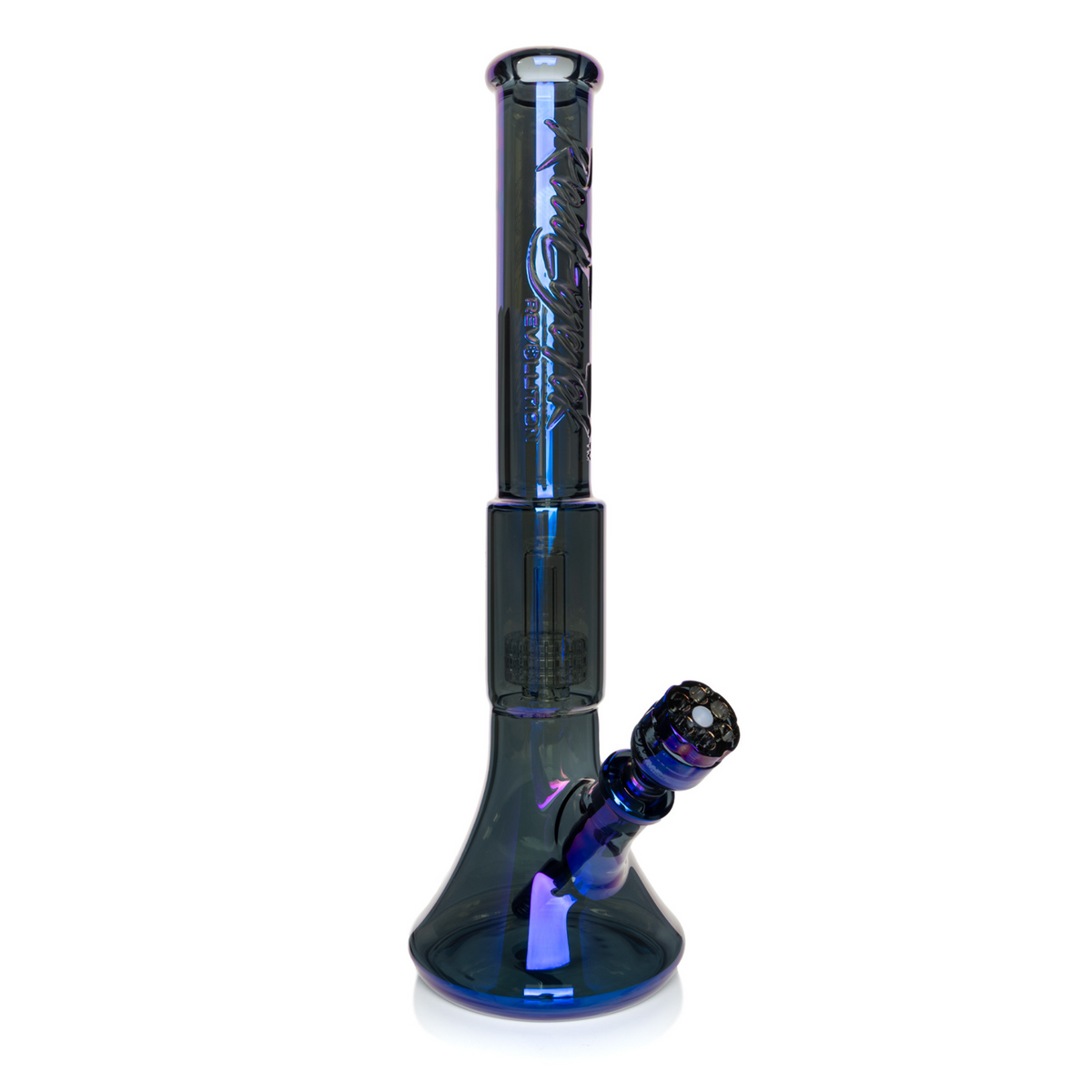 Red Eye Glass 19" 7mm Thick Revolution Dual Chamber Water Pipe