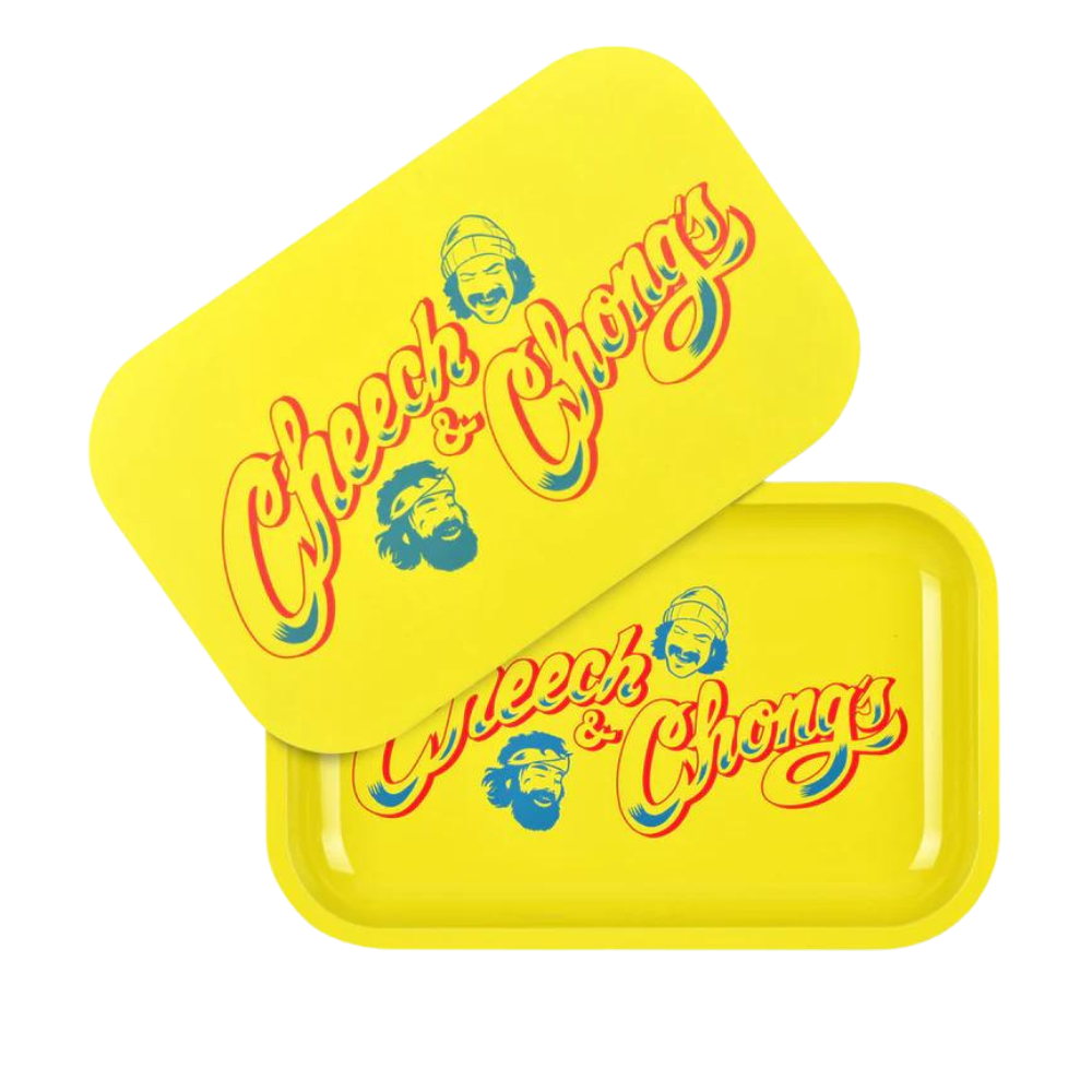 Pulsar X Cheech & Chong Red Faces Metal Rolling Tray w/ Lid