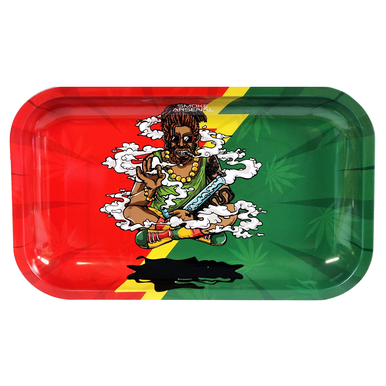 Rasta Nation Metal Rolling Tray Medium