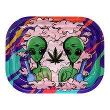 Outta this world metal rolling tray- small