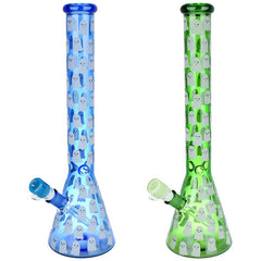 Ghostly Glow Beaker Water Pipe - 18" - 14mm F