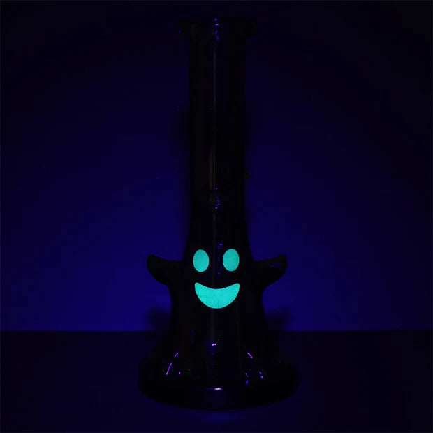 Pulsar Happy Ghost Glass Water Pipe - 10" / 14mm F