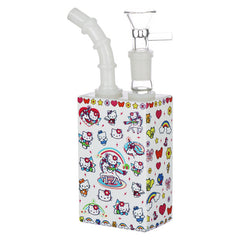 Cute Kitty Juicebox Glass Water Pipe Smoker's Travel Kit - 7" / 14mm F / Unicorn Kitty