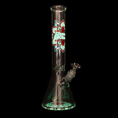 15" 7mm Thick Mandala Glow-in-the-Dark Water Pipe CC173