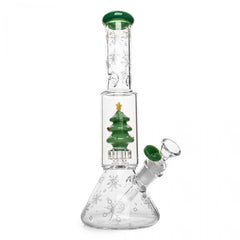 12" Christmas Tree Dual Chamber Beaker Base Water Pipe