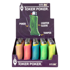 Toker Poker Lighter Sleeve Display - Glow In The Dark / Assorted Colors