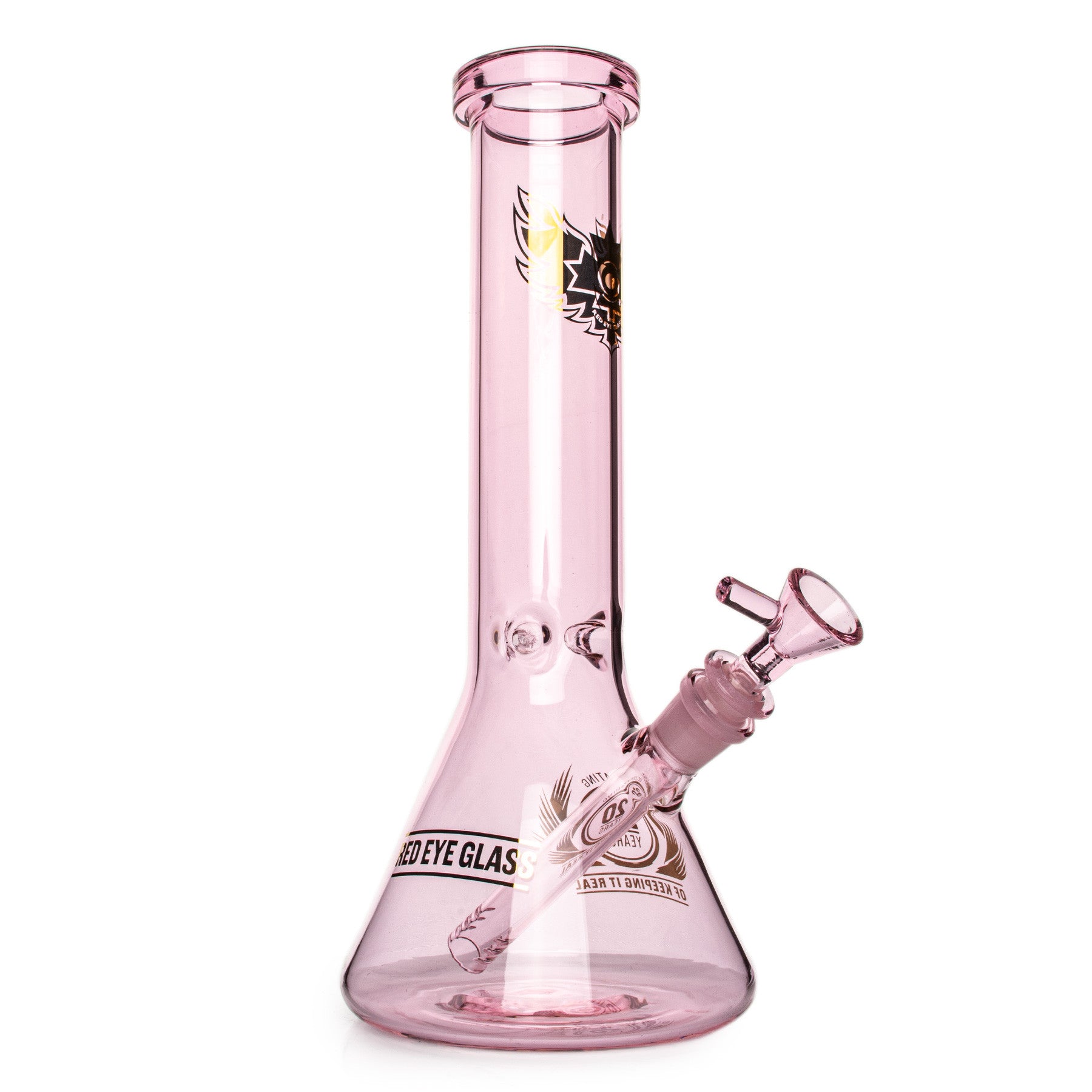 Red Eye Glass 12" 20th Anniversary Beaker Base Water Pipe