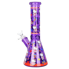 Hi Kitty Neon Beaker Glass Water Pipe - 10" / 14mm F