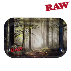 Rolling Tray with lid Raw Smokey Trees