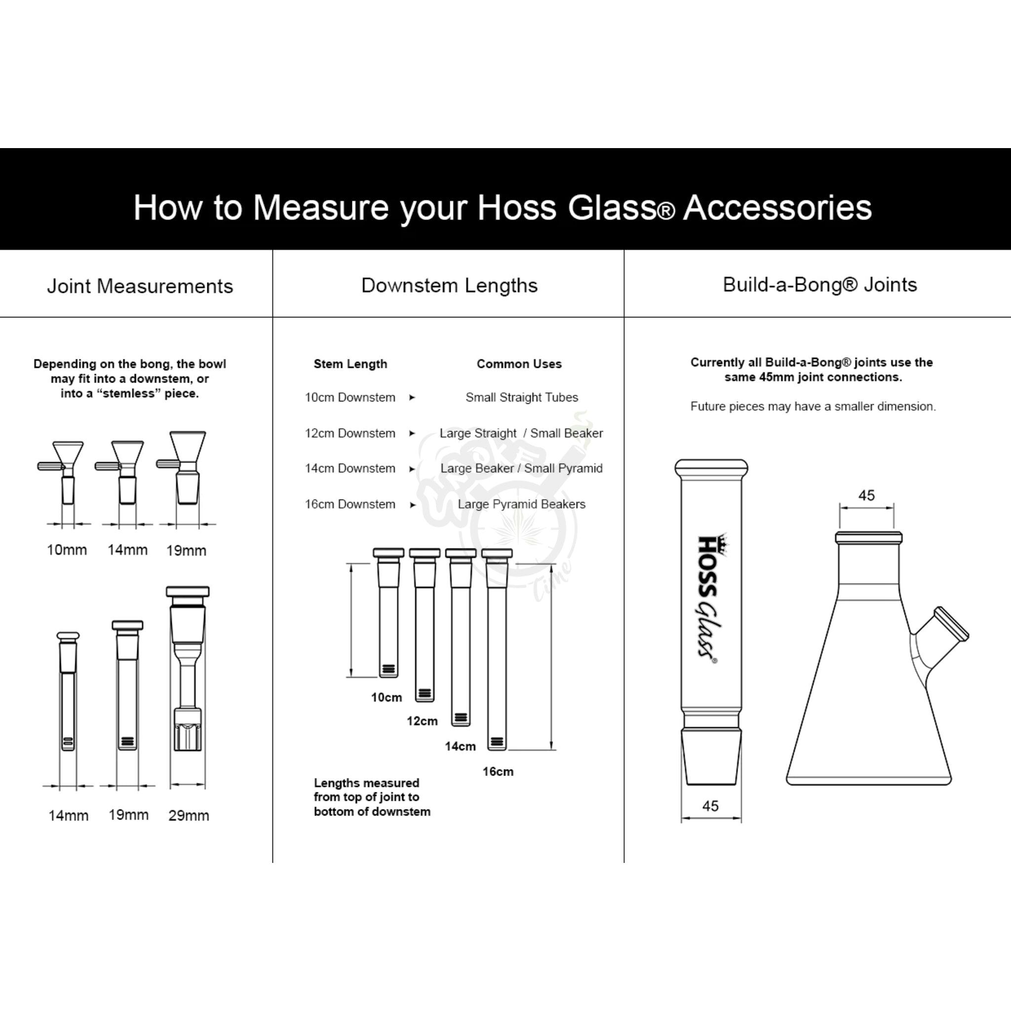 Hoss Glass 5.5" 14mm Flush Mount Open Ended Downstem - SmokeTime