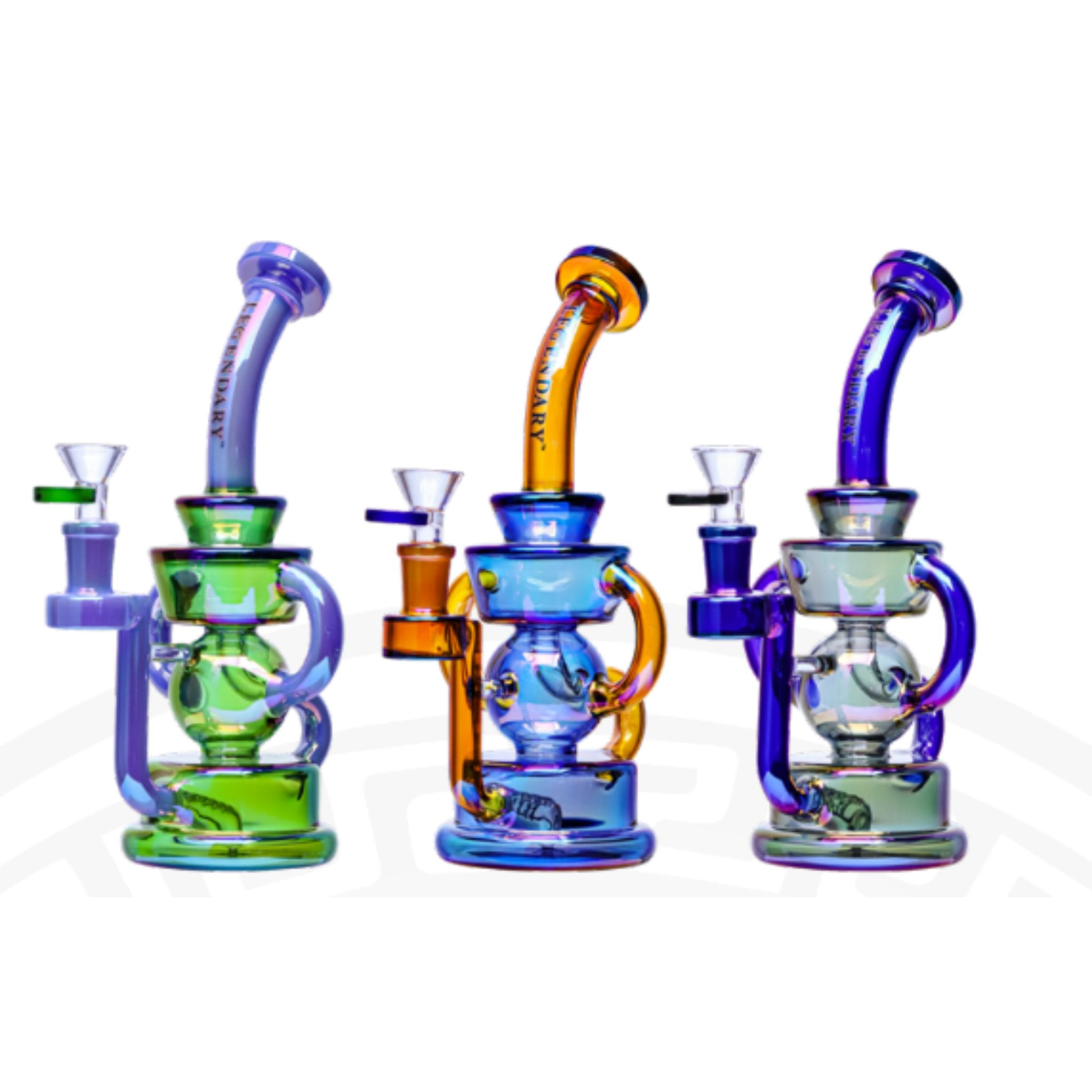 Legendary 10" Multicolor Recycler (LG-334) - SmokeTime