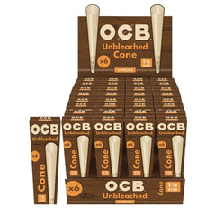 OCB unbleached cone 1 1/4 pack of 6 - SmokeTime