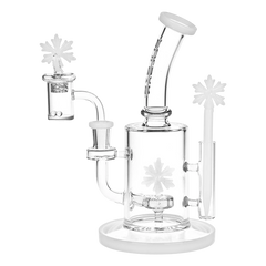 Pulsar Holidaze Series Glass Dab Rig Set - 8.25" / 14mm F / Snowflake