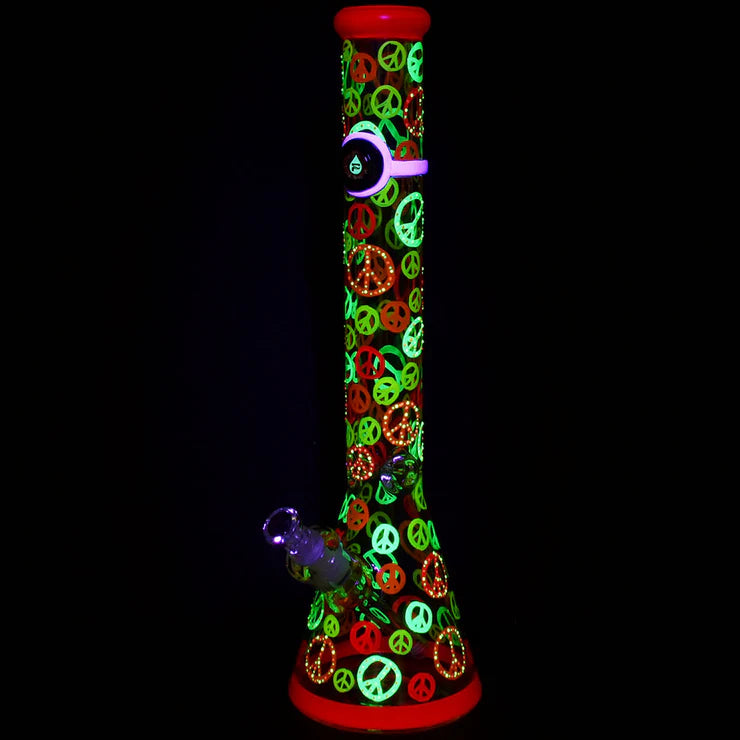 Pulsar Peacekeeper Beaker Bong 18'inch Glow in Dark