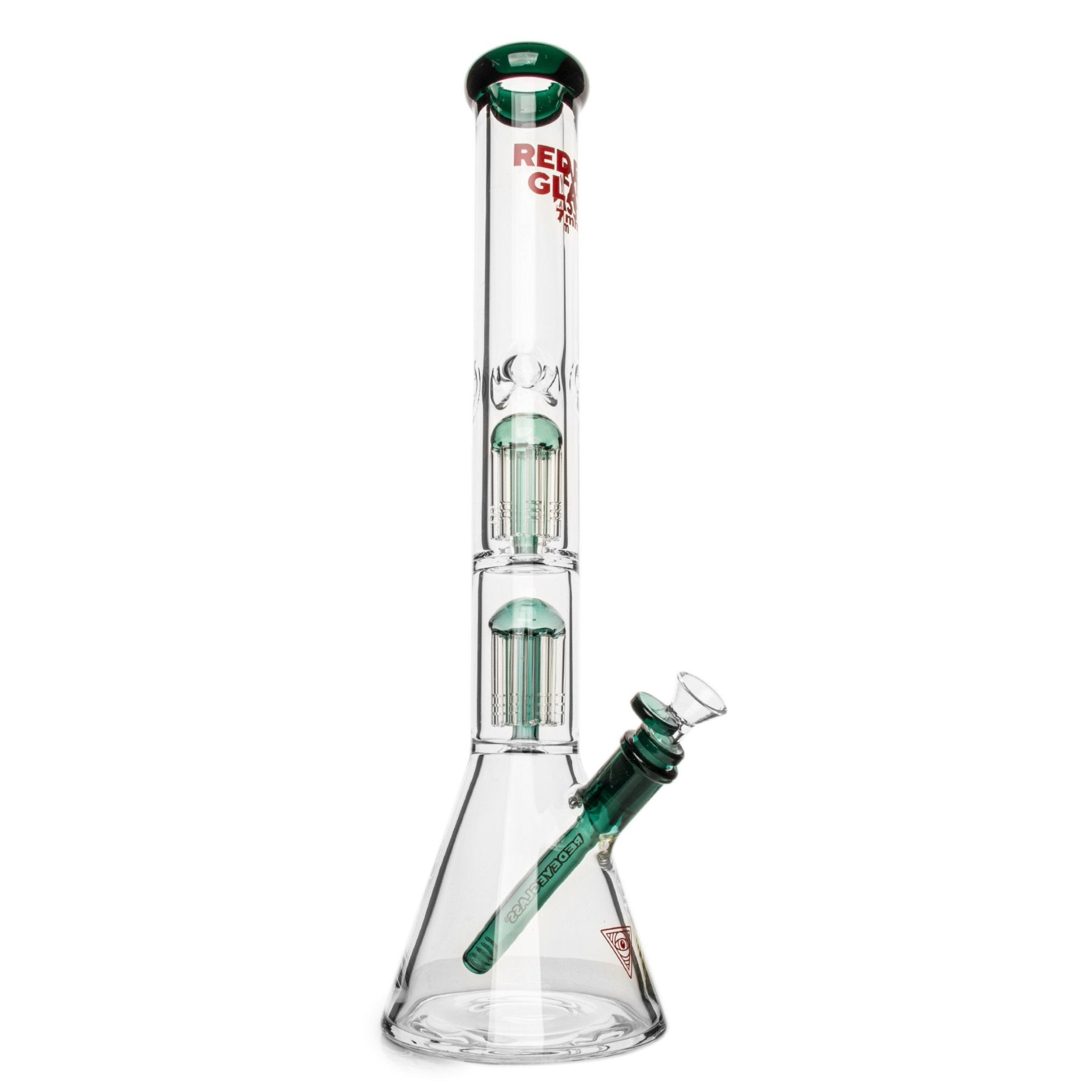 Red Eye Glass 18" 7mm Triple Chamber Beaker (REG086) - SmokeTime