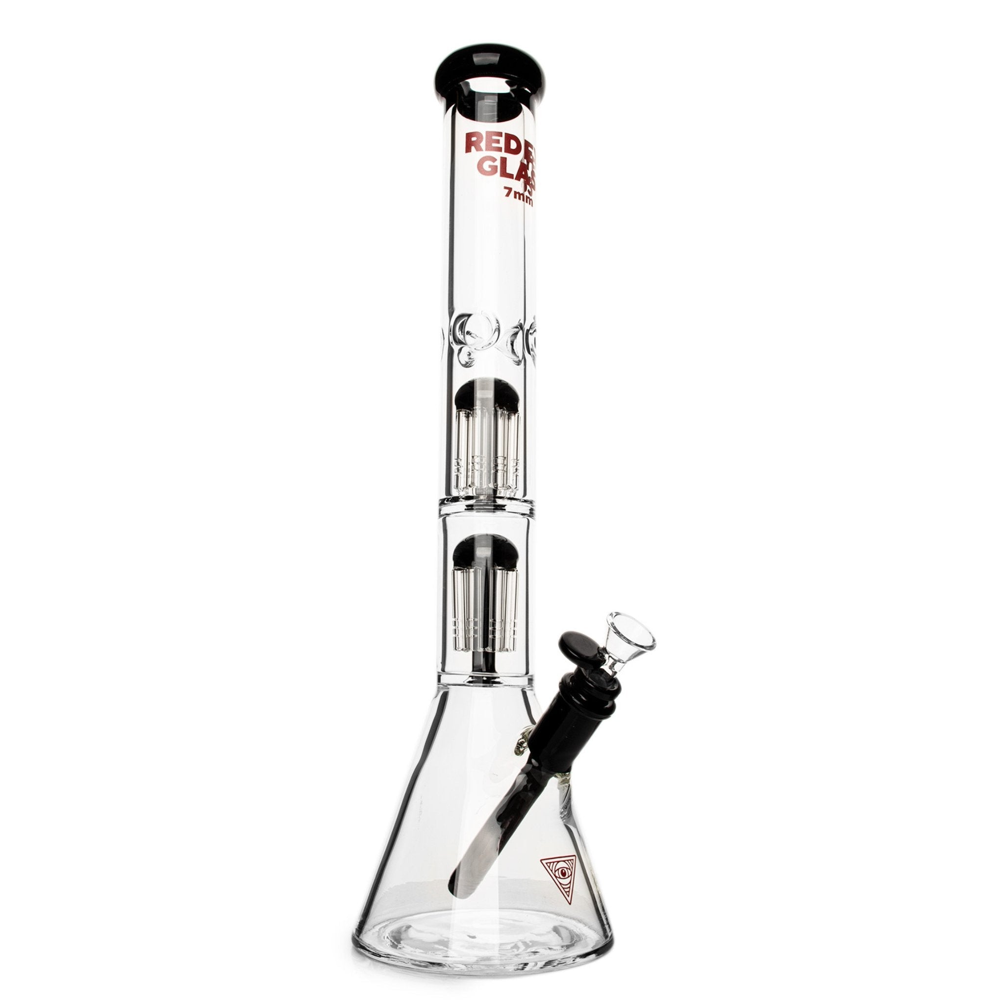 Red Eye Glass 18" 7mm Triple Chamber Beaker (REG086) - SmokeTime