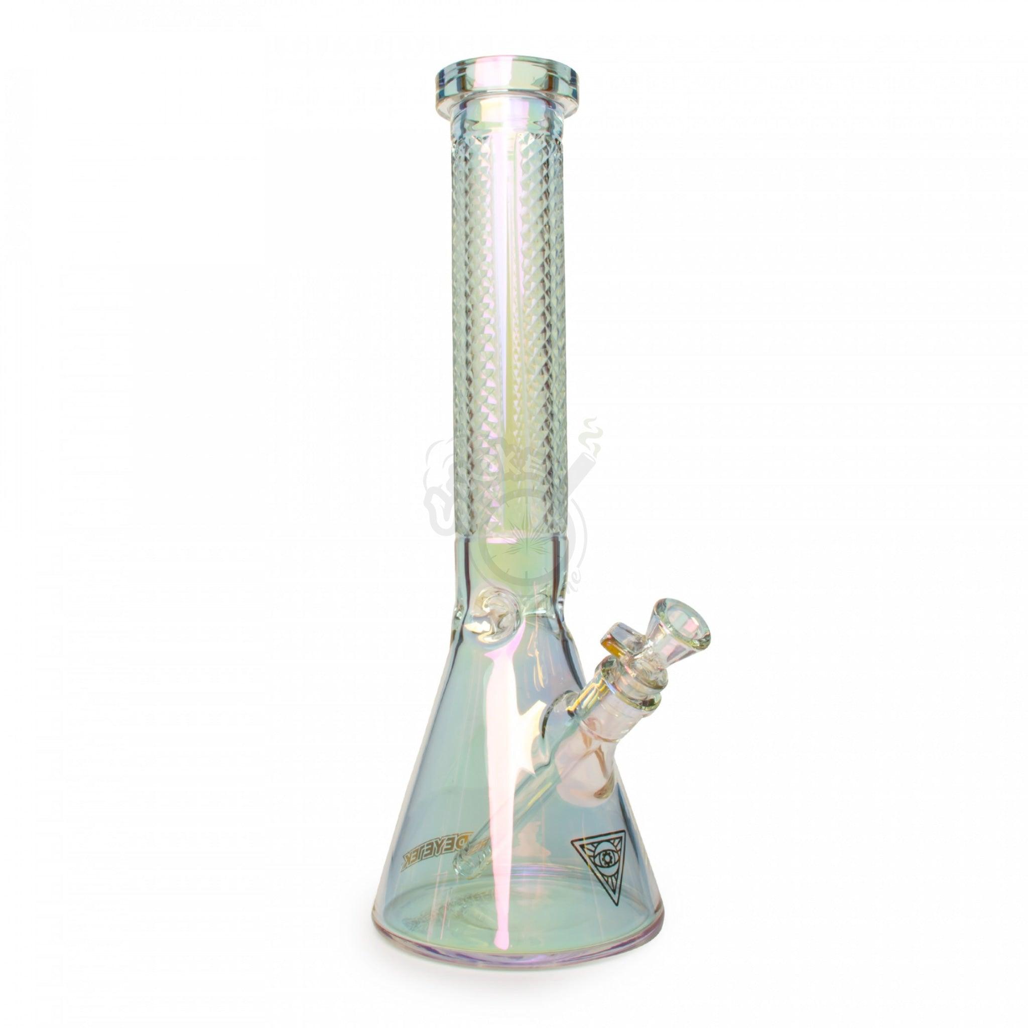 Red Eye Tek 15" 7mm Thick Metallic Beaker W/Facetted Design (K3137) - SmokeTime