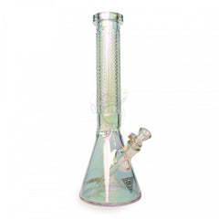 Red Eye Tek 15" 7mm Thick Metallic Beaker W/Facetted Design (K3137) - SmokeTime