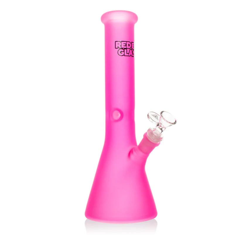 Red Eye Glass -12" Frosted Beaker Base Water Pipe