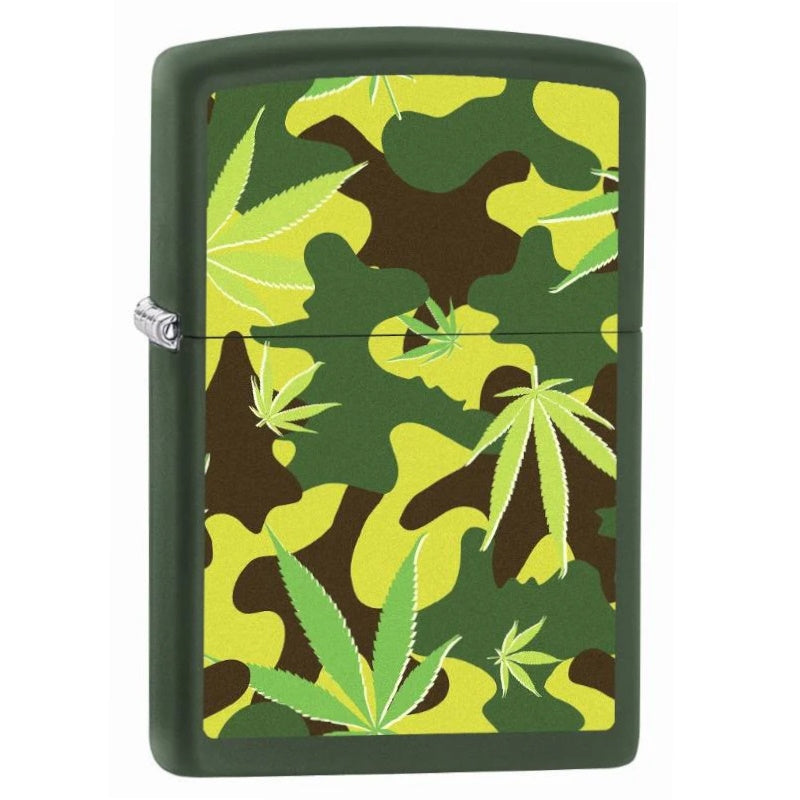 ZIPPO GREEN LEAF CAMO DESIGN