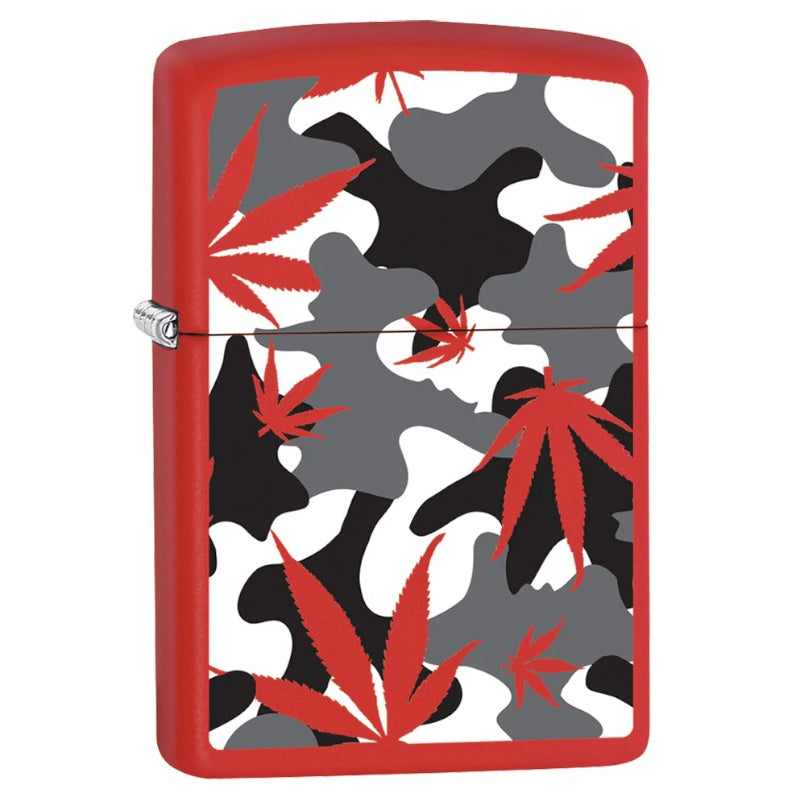 ZIPPO RED LEAF CAMO DESIGN